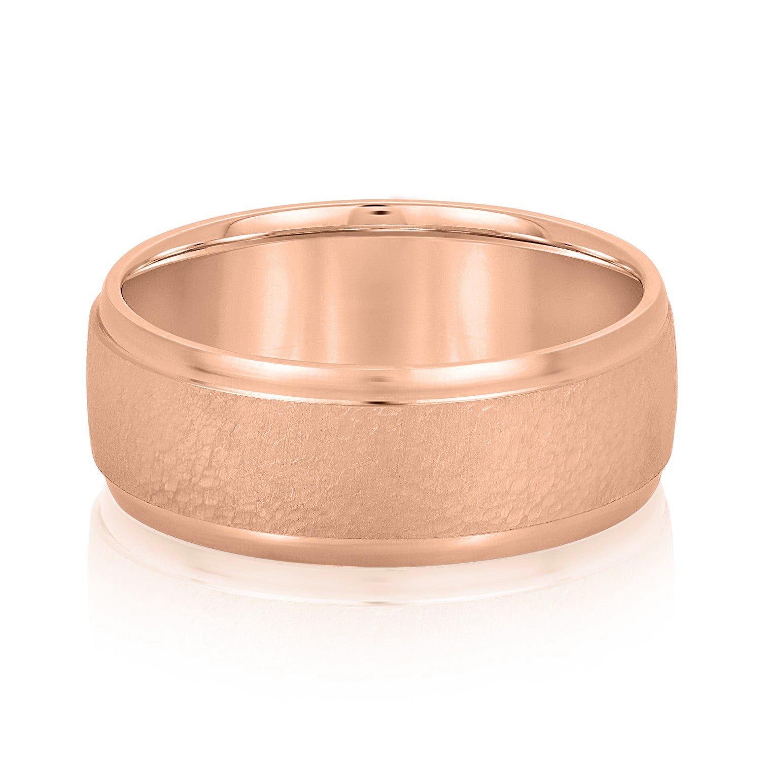 Men's Classic Low Dome Matte Center Band-VIRABYANI